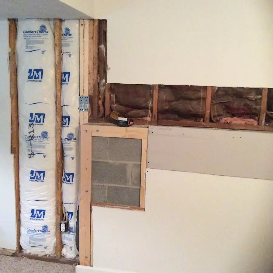 Wall insulation replacement during Contents Cleaning & Restoration in Thomson